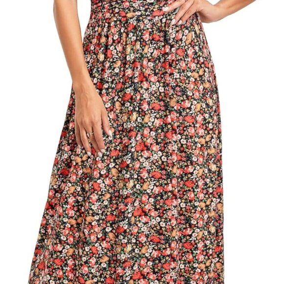 Women Maxi Dress Summer Floral Spaghetti Strap Beach Vacation Casual Flow - Picture 3 of 7